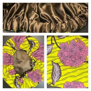 Sleep Cap/Bonnet  - Satin Lined African Print Adjustable